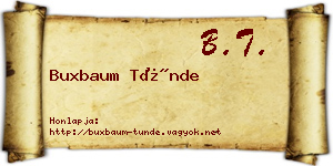 Buxbaum Tünde névjegykártya